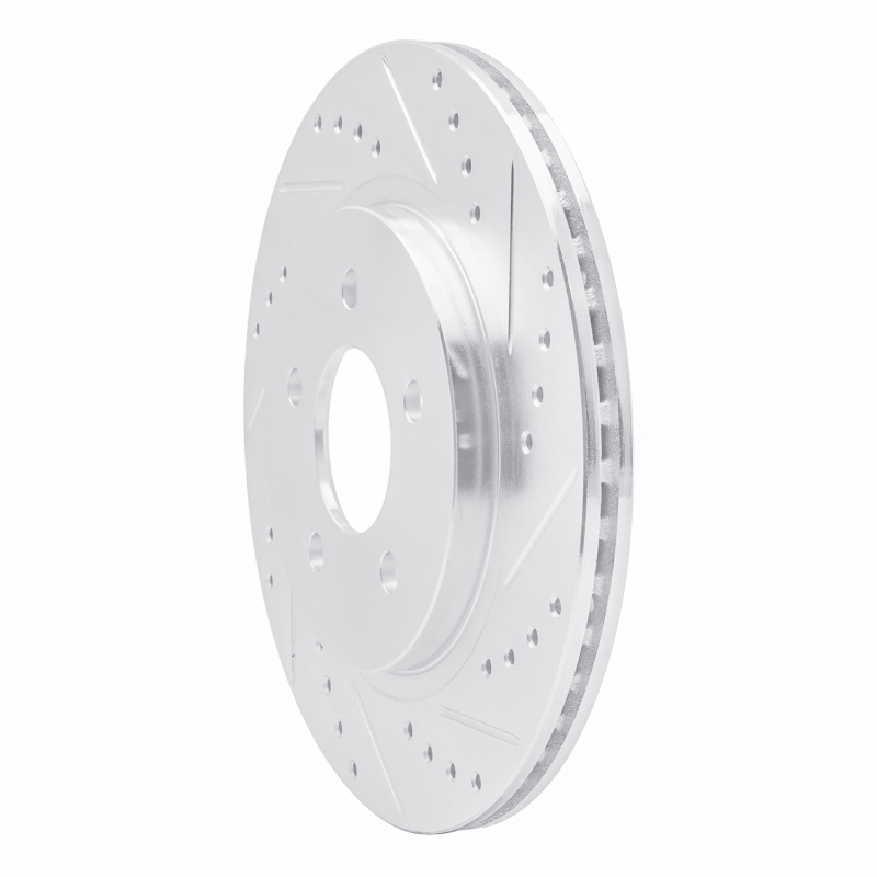 Ford Mustang Brake Rotor (1) - Rear Right - R1 Concepts - Drilled & Slotted - Silver - `05-`14